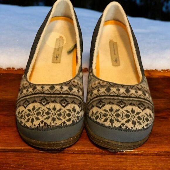 Smartwool Morning Ballet Flats Women's Size 10 Blue Wool Cozy Winter Shoes - Picture 2 of 8